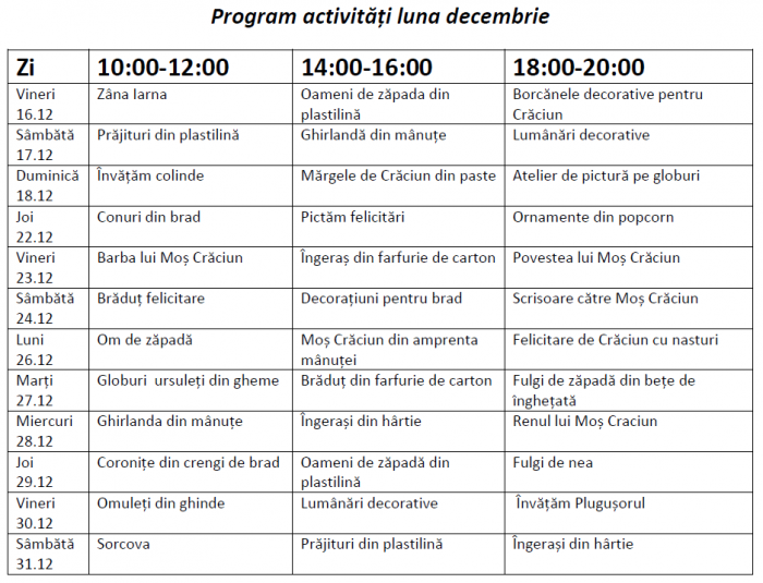 program dreamland decembrie